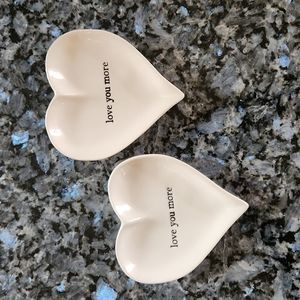 Heart Shape Trinket Dish Set/2 NWT "Love You More"